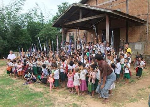 Children on one of the villages during our visitation